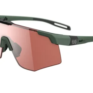 Gafas de sol Evil Eye E052 Shield Verde Oliva con lente panorámica rosa espejo